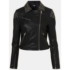 ⚡️SALE! Faux leather stud biker jacket